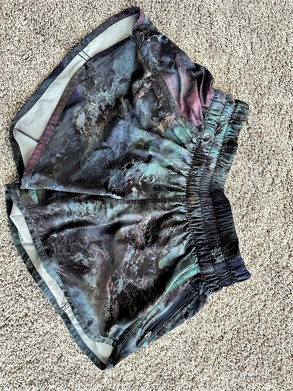 Lululemon Speed Up Short Abstract Athletic Shorts in Black & Purple